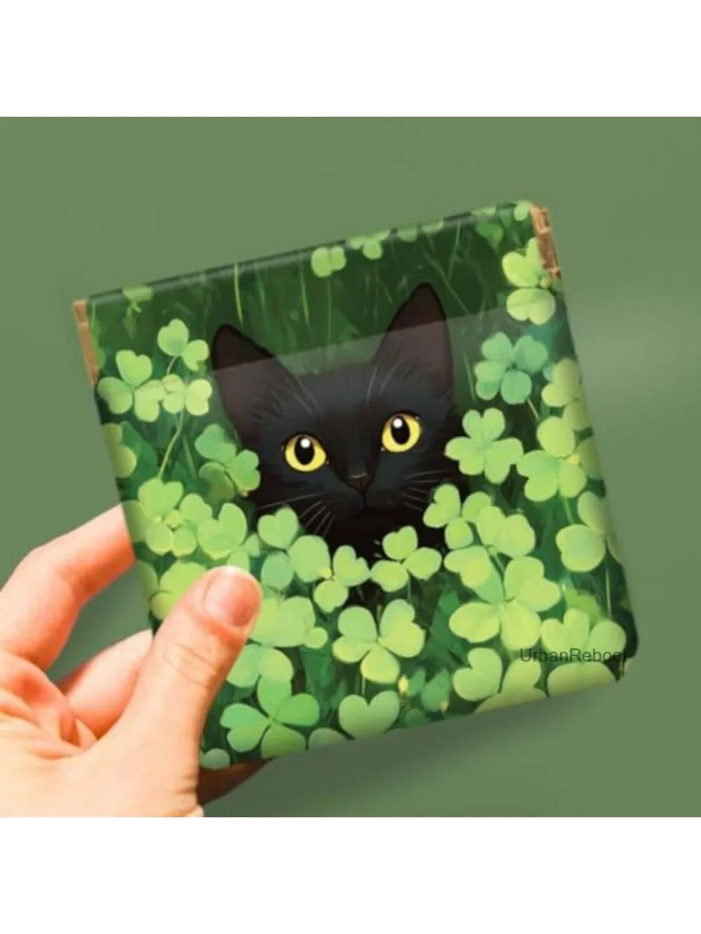 PU Leather Coin Purse Set 4PCS Squeeze Pouch Cat Plant